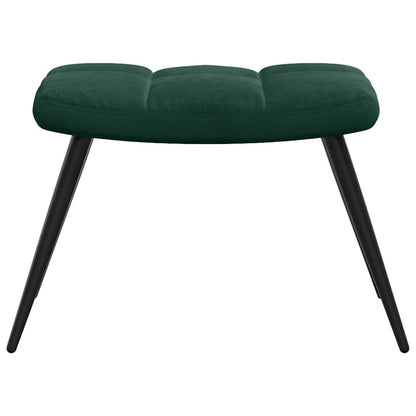 Poltrona Relax con Poggiapiedi Verde Scuro in Velluto
