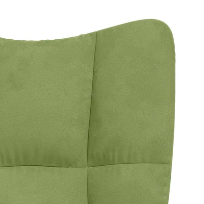 Poltrona Relax con Poggiapiedi Verde Chiaro in Velluto