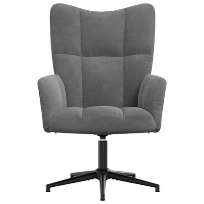 Sedia Relax Grigio Scuro in Velluto