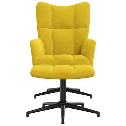 Poltrona Relax con Poggiapiedi Giallo Senape in Velluto - homemem39