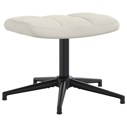 Poltrona Relax con Poggiapiedi Bianco Crema in Velluto