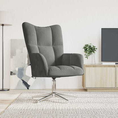 Sedia Relax Grigio Scuro in Velluto