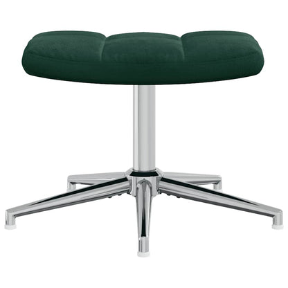 Poltrona Relax con Poggiapiedi Verde Scuro in Velluto