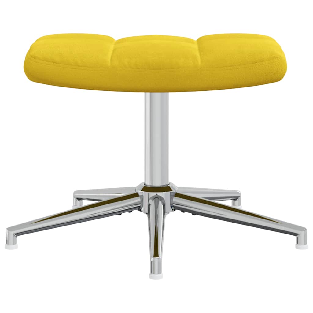 Poltrona Relax con Poggiapiedi Giallo Senape in Velluto - homemem39