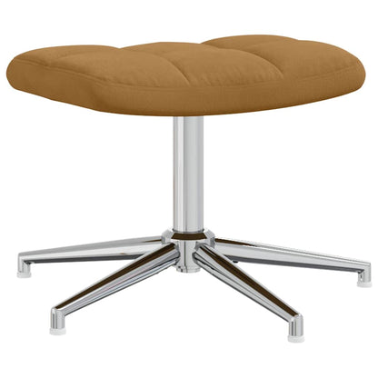 Poltrona Relax con Poggiapiedi Marrone in Velluto