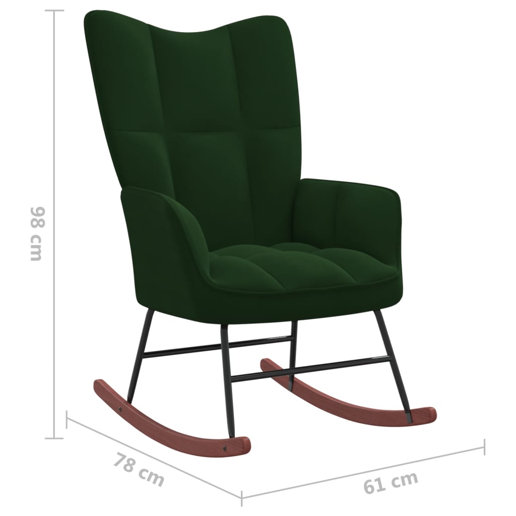 Sedia da Pranzo Verde Scuro in Velluto - homemem39