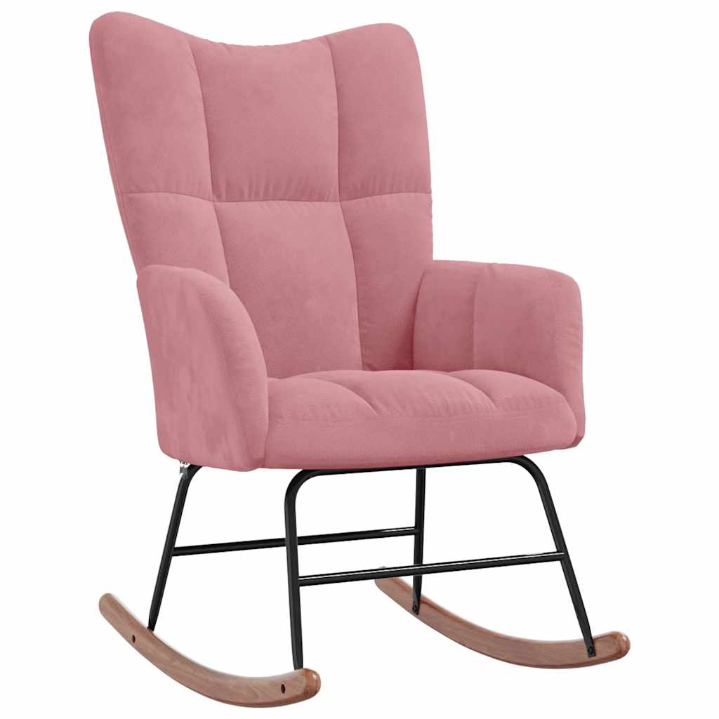 Sedia a Dondolo Rosa in Velluto | homemem39