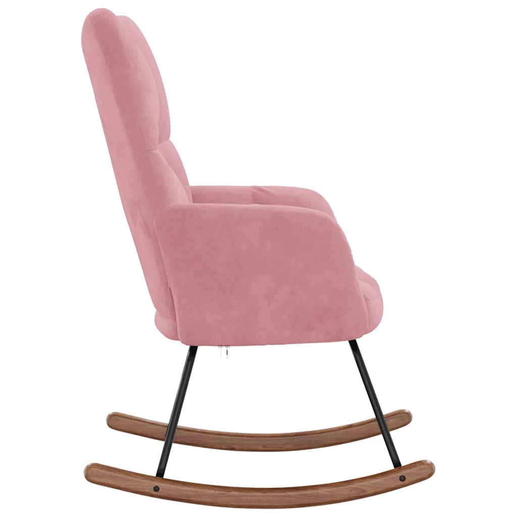 Sedia a Dondolo Rosa in Velluto | homemem39