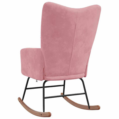Sedia a Dondolo Rosa in Velluto | homemem39