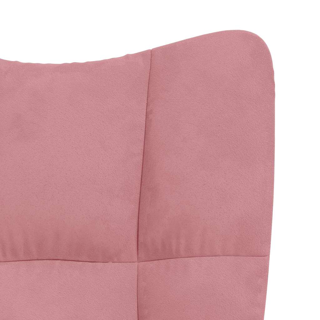 Sedia a Dondolo Rosa in Velluto