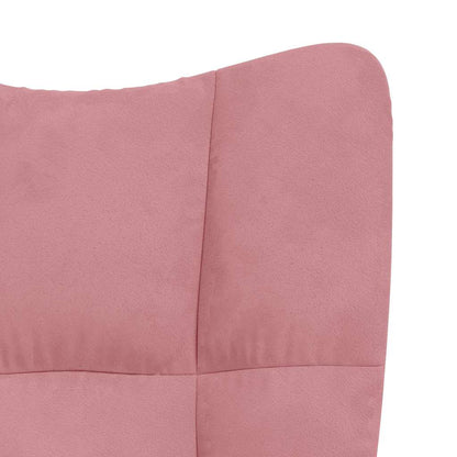 Sedia a Dondolo Rosa in Velluto