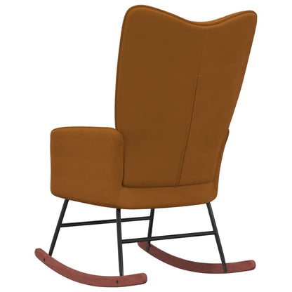 Brown Velvet Rocking Chair