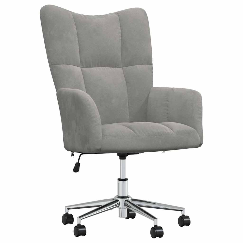 Sedia Relax Grigio Chiaro in Velluto