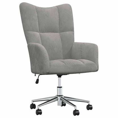 Sedia Relax Grigio Chiaro in Velluto