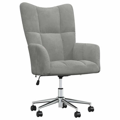 Sedia Relax Grigio Chiaro in Velluto