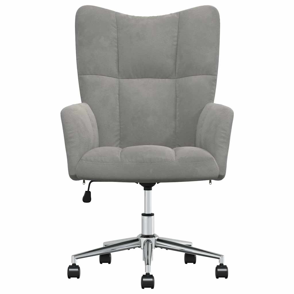 Sedia Relax Grigio Chiaro in Velluto