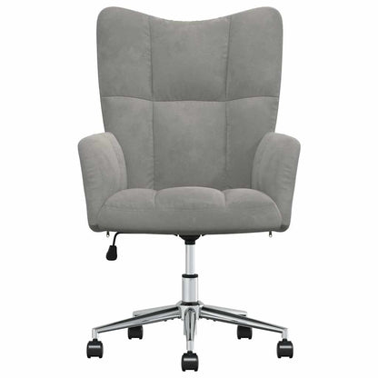 Sedia Relax Grigio Chiaro in Velluto