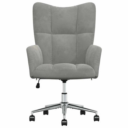 Sedia Relax Grigio Chiaro in Velluto