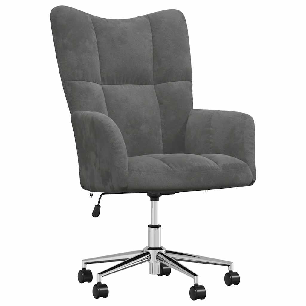 Sedia Relax Grigio Scuro in Velluto