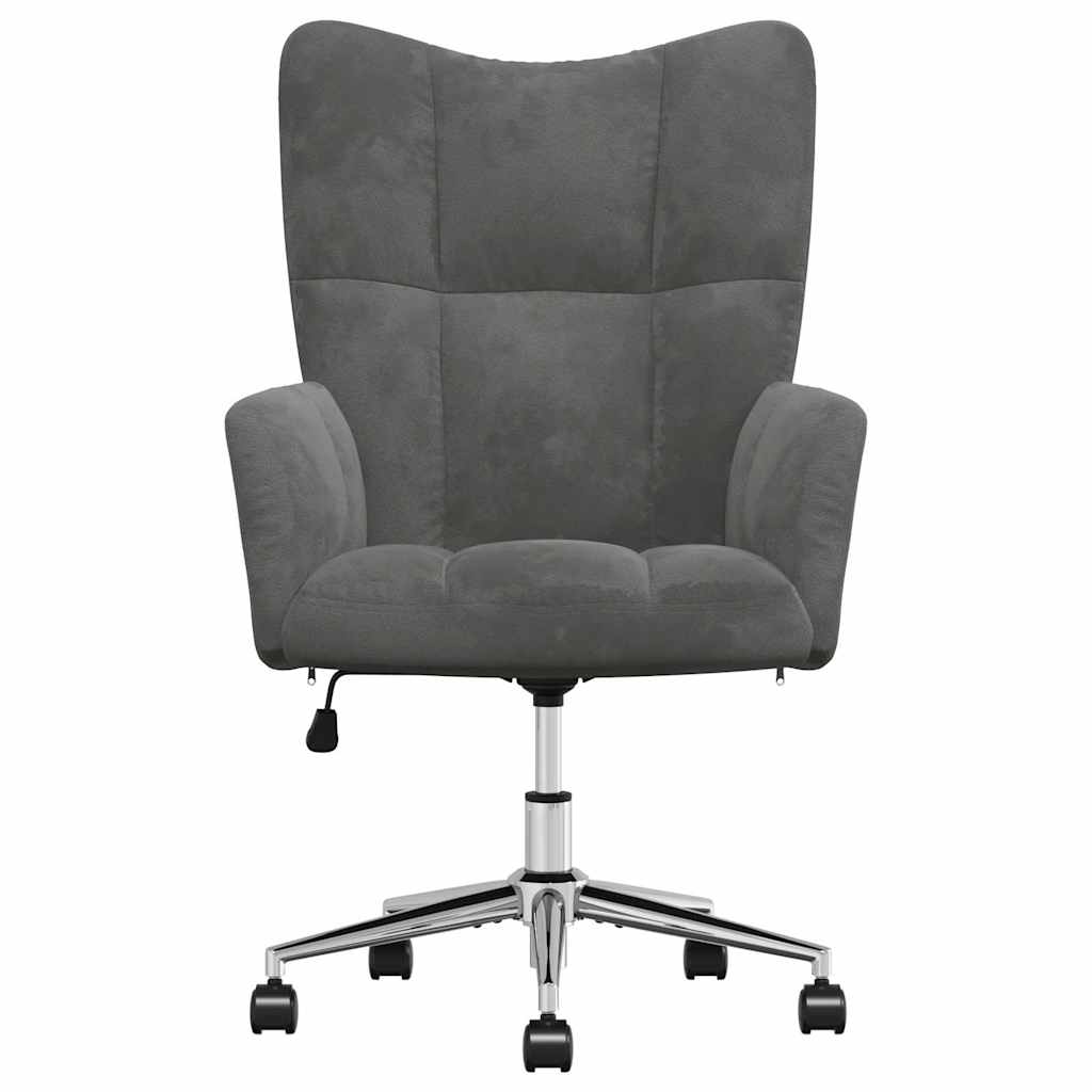 Sedia Relax Grigio Scuro in Velluto