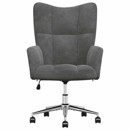 Sedia Relax Grigio Scuro in Velluto
