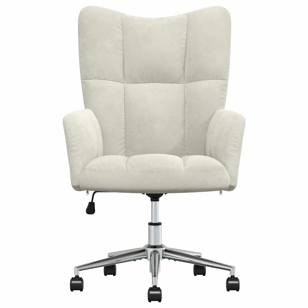 Sedia Relax Bianco Crema Velluto