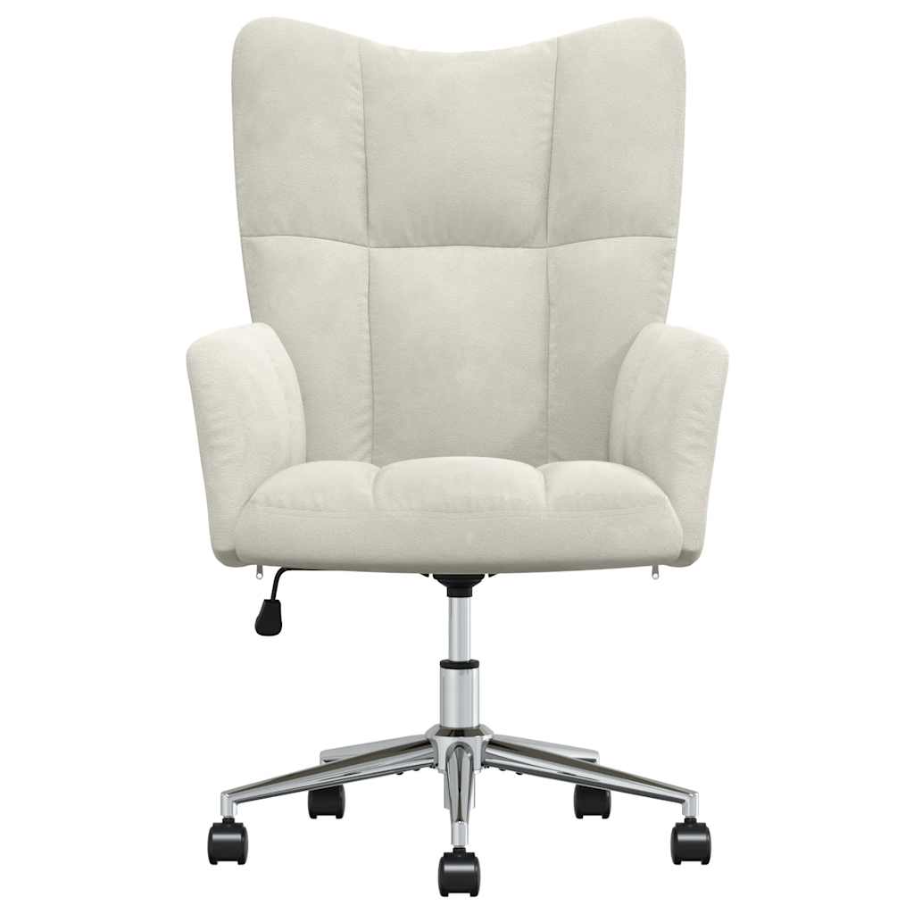Sedia Relax Bianco Crema Velluto