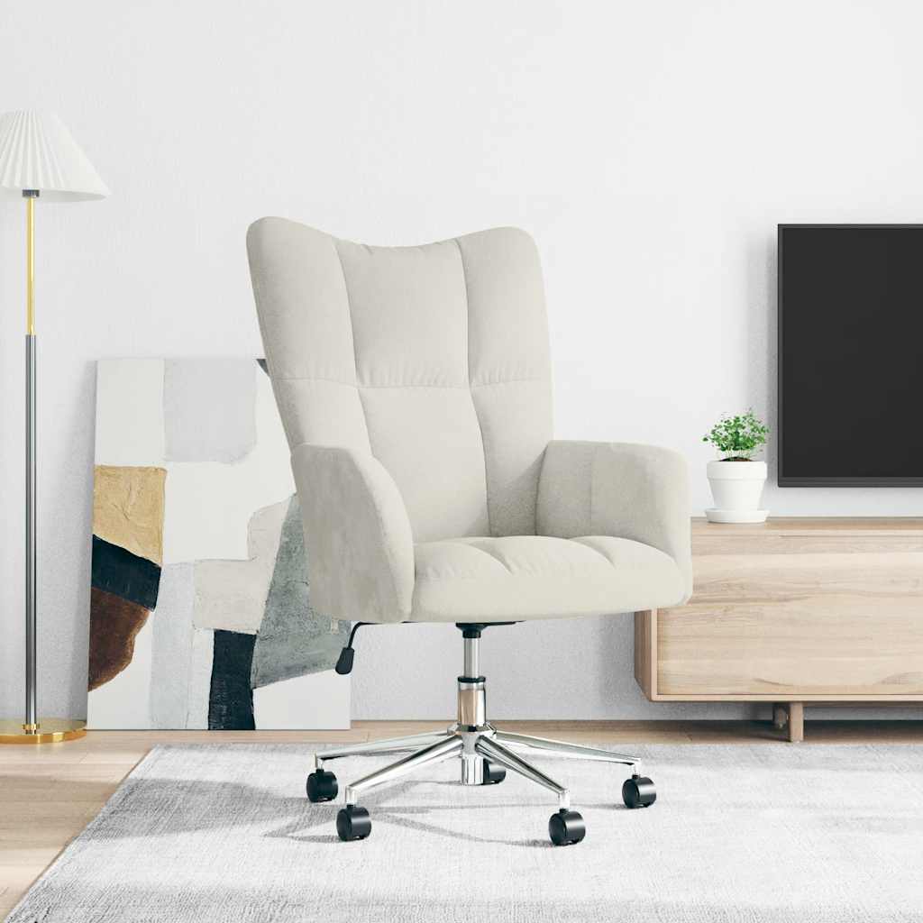 Sedia Relax Bianco Crema Velluto | homemem39