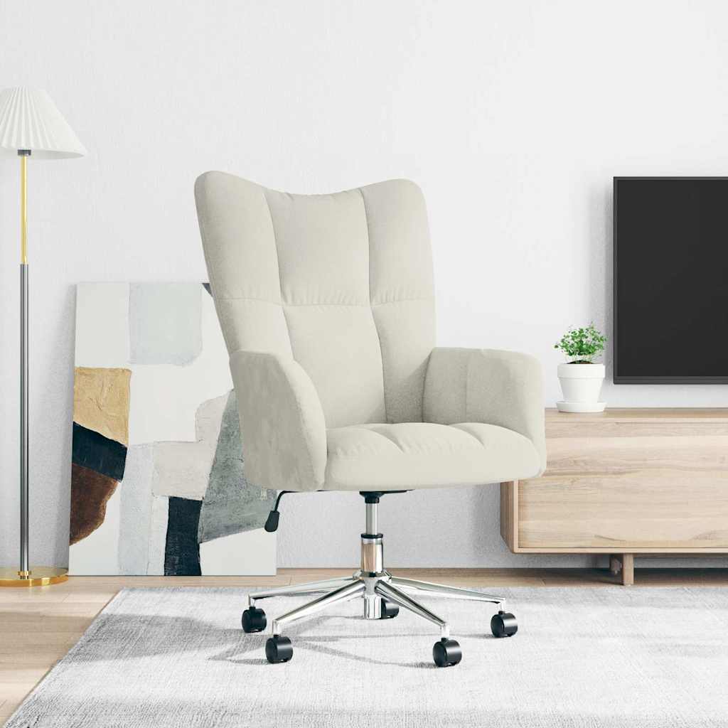 Sedia Relax Bianco Crema Velluto