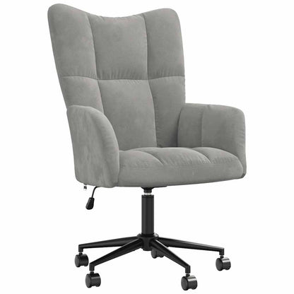 Sedia Relax Grigio Chiaro in Velluto