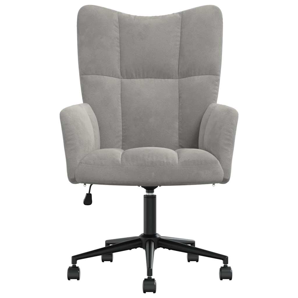 Sedia Relax Grigio Chiaro in Velluto