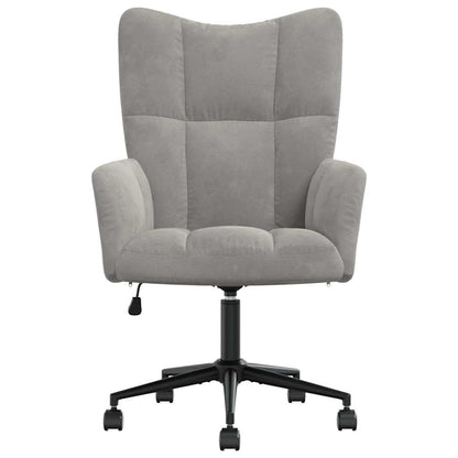 Sedia Relax Grigio Chiaro in Velluto