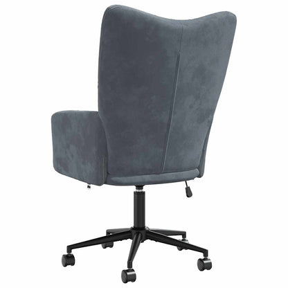 Sedia Relax Grigio Scuro in Velluto - homemem39