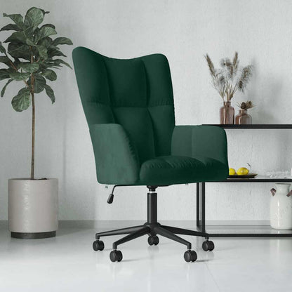 Sedia Relax Verde Scuro in Velluto