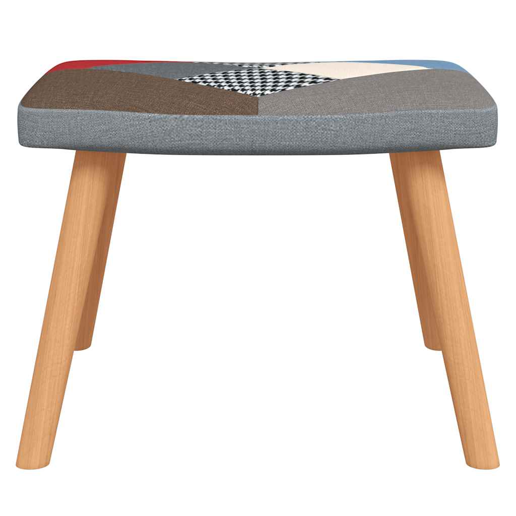 Poltrona Relax con Poggiapiedi in Tessuto Patchwork - homemem39