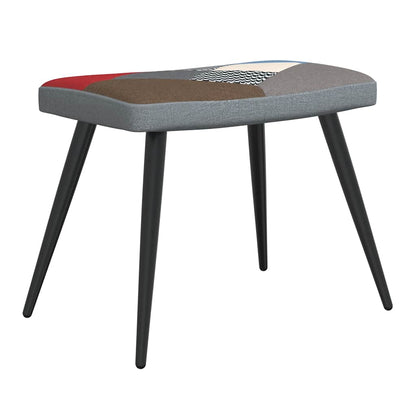 Poltrona Relax con Poggiapiedi in Tessuto Patchwork