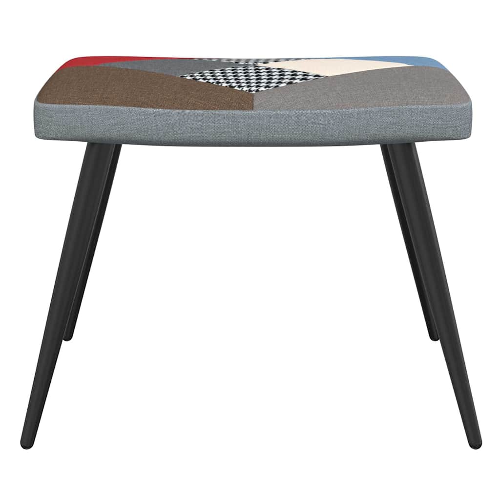 Poltrona Relax con Poggiapiedi in Tessuto Patchwork