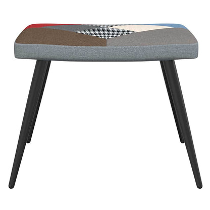 Poltrona Relax con Poggiapiedi in Tessuto Patchwork