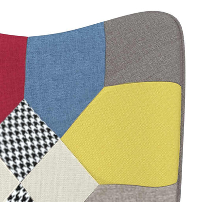 Sedia Relax con Sgabello in Tessuto Patchwork