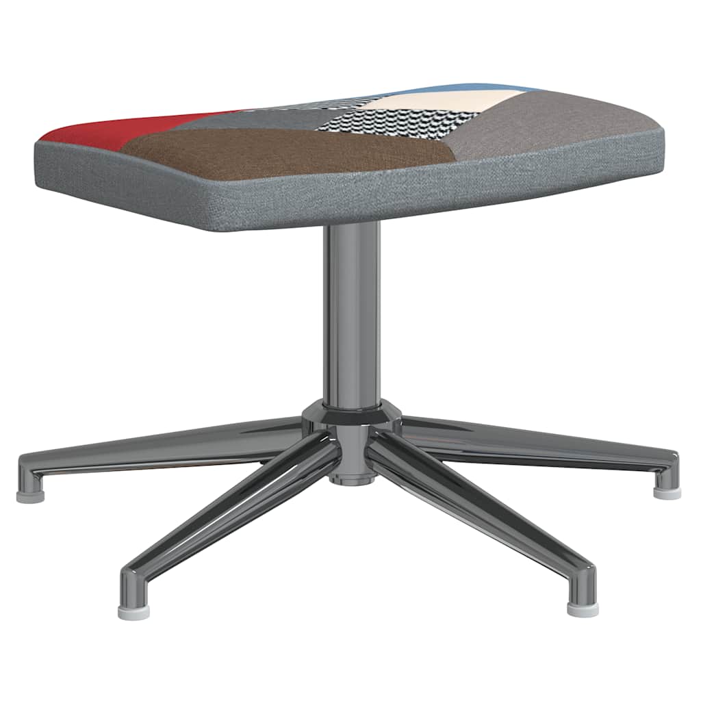 Sedia Relax con Sgabello in Tessuto Patchwork - homemem39