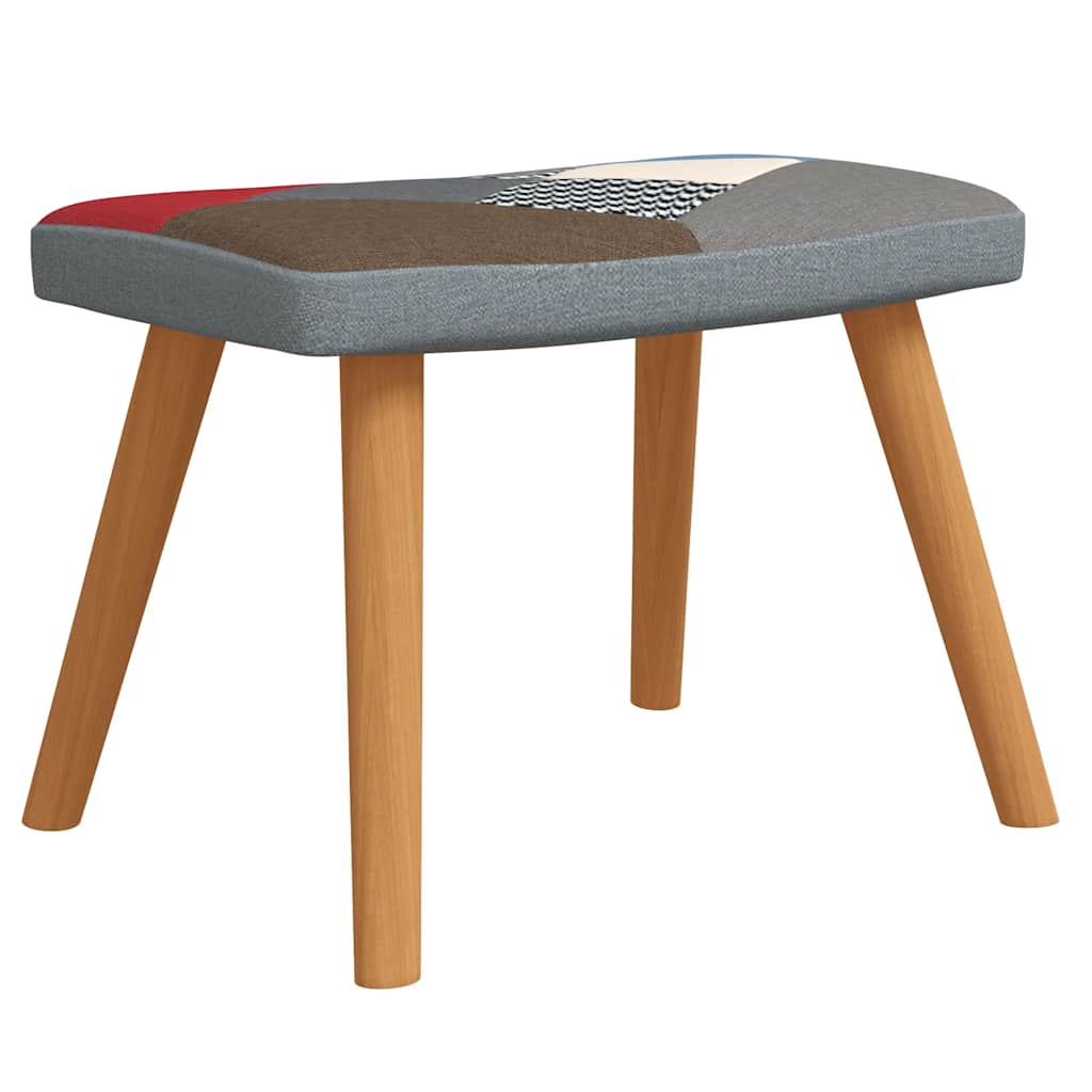 Sedia a Dondolo con Poggiapiedi in Tessuto Patchwork - homemem39