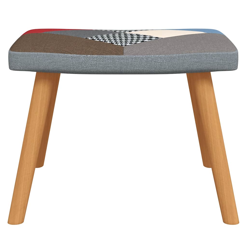 Sedia a Dondolo con Poggiapiedi in Tessuto Patchwork - homemem39