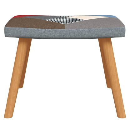 Sedia a Dondolo con Poggiapiedi in Tessuto Patchwork - homemem39