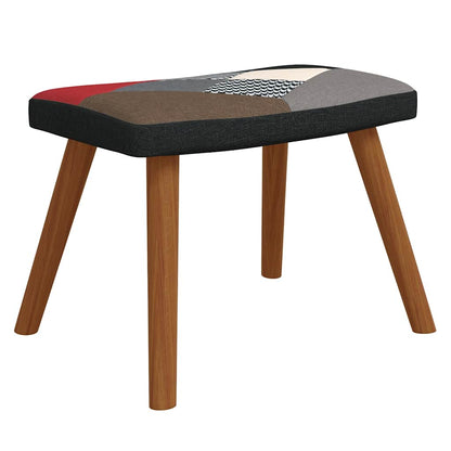 Poltrona Relax con Poggiapiedi in Tessuto Patchwork - homemem39