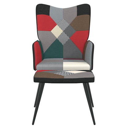 Sedia Relax con Sgabello in Tessuto Patchwork - homemem39