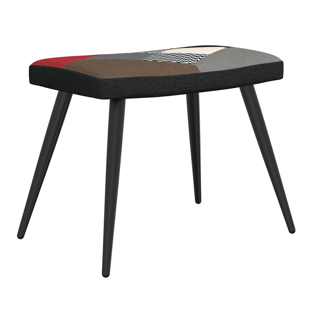 Sedia Relax con Sgabello in Tessuto Patchwork - homemem39