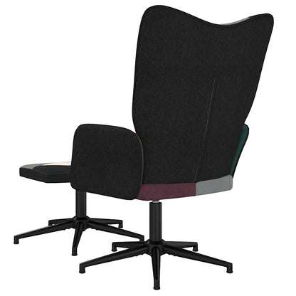 Sedia Relax con Sgabello in Tessuto Patchwork - homemem39