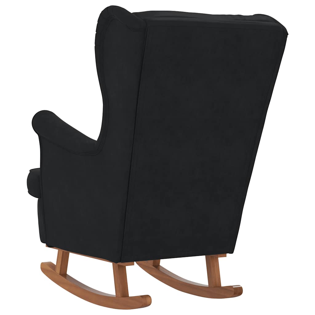 Sedia a dondolo con schienale alto in velluto nero | homemem39