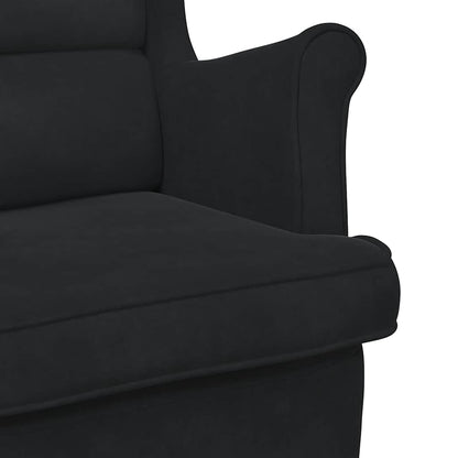 Sedia a dondolo con schienale alto in velluto nero | homemem39