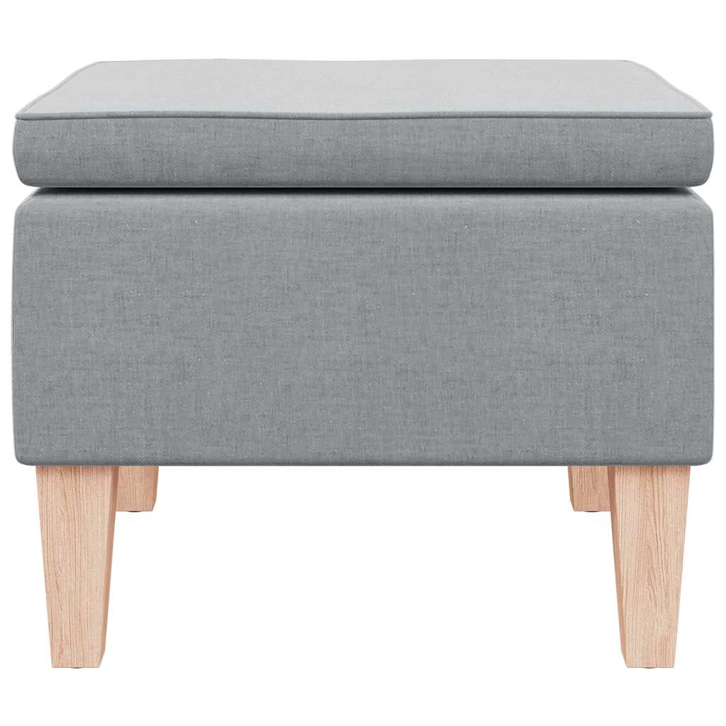 Poggiapiedi con Gambe in Legno Grigio Chiaro in Tessuto - homemem39